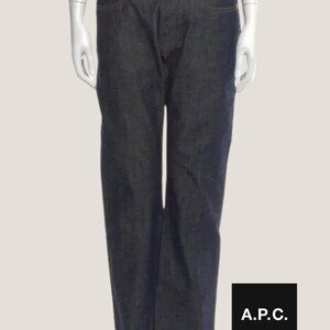 A.P.C. Mid-Rise Straight Leg Jeans Size: M, US 30 - Dark Wash, Raw Denim